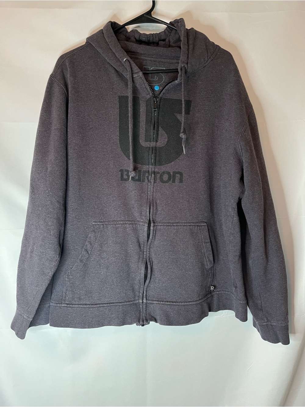 Burton Men's Dark Gray Zip Hoodie with Logo
